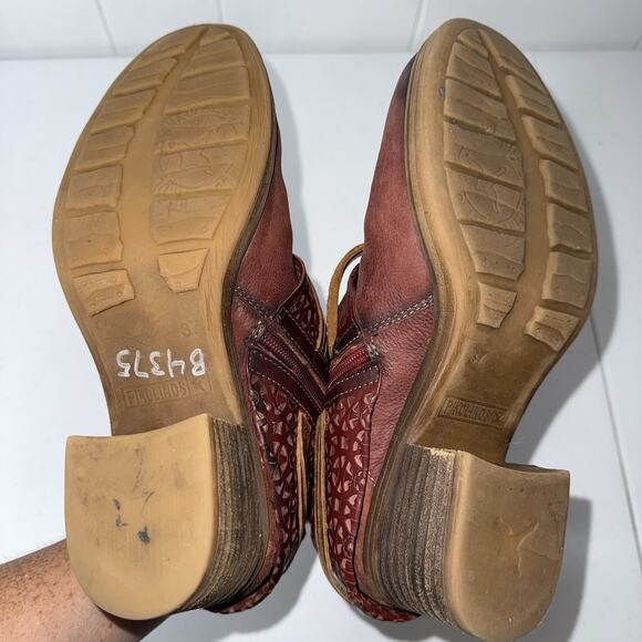 Pikolinos Women’s Lyon Ankle Boot Burgundy Red Leather Size 37 - Picture 9 of 9